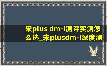 宋plus dm-i测评实测怎么选_宋plusdm-i深度测评